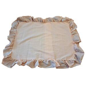 Vintage Light Peach Pillow Sham Standard Ruffled Pastel 90s Cottage 27x19